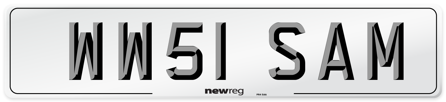 WW51 SAM Number Plate from New Reg
